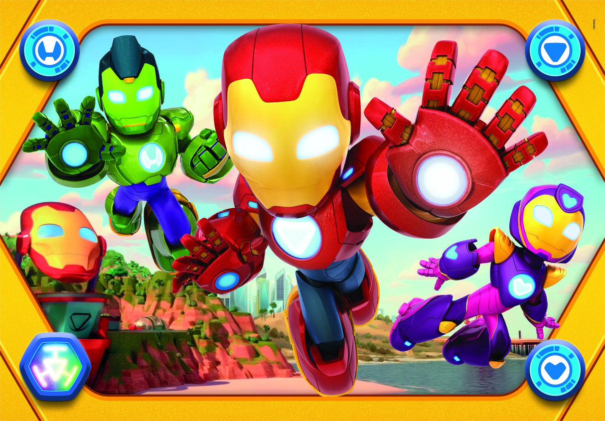 Puzzle Maxi Iron Man Y Su Superequipo Marvel 104pzs