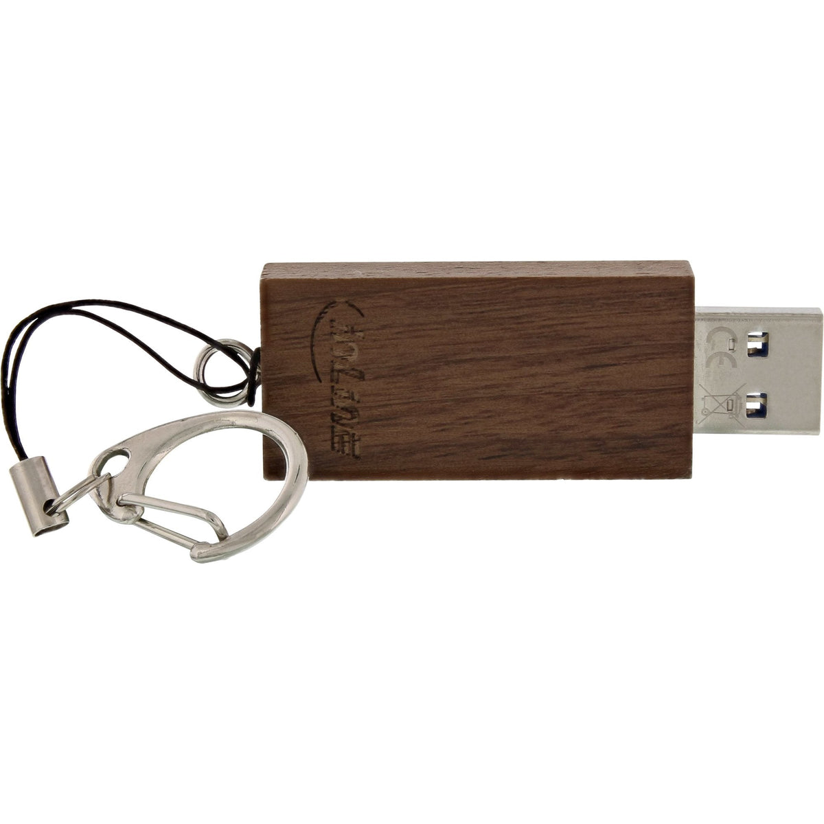 Unidad Flash Usb 3.0 Inline 128 Gb, Madera De Nogal, Con Llavero