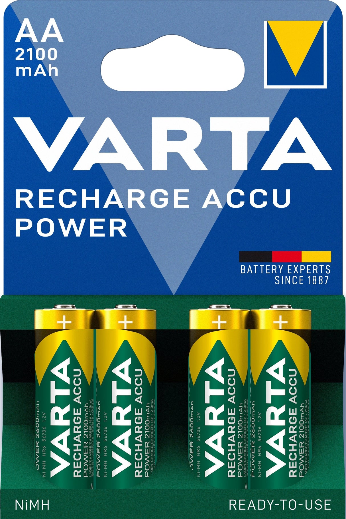 Varta Pila Recargable Power Aa  Hr6  2100mah 4st.