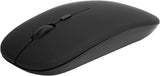 Raton Inalámbrico Recargable 2 En 1 Bluetooth + Usb 2.4g 1600 Dpi Ergonómico Negro