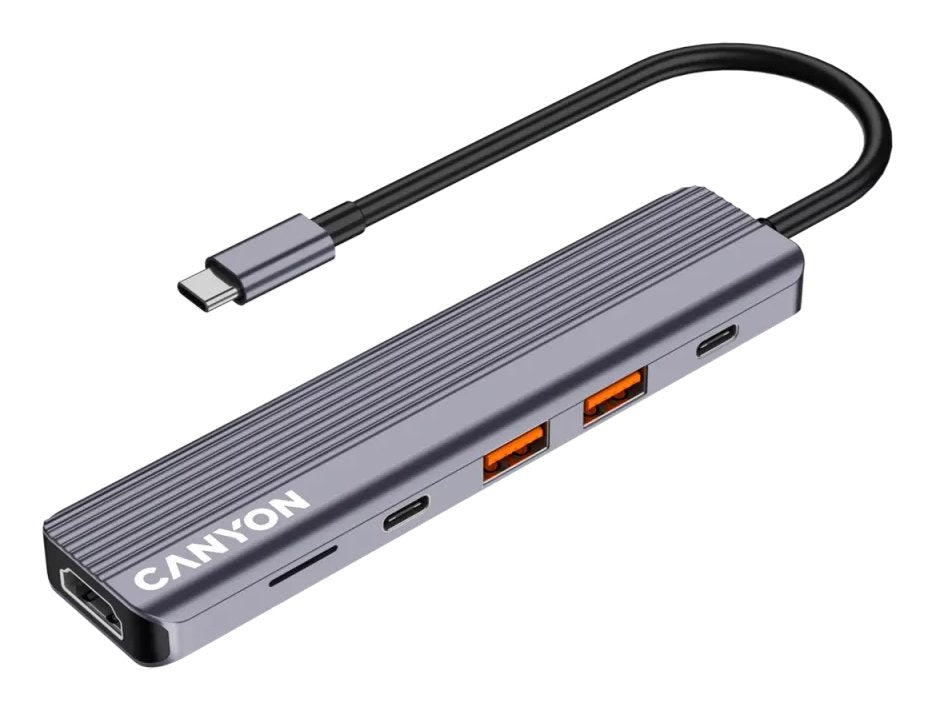 Canyon Usb-6-In1 Hub Usb-C > Hdmi 2xusb-A Sd 1xusb-C 100w Retail