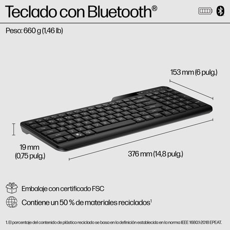 EAN 197192767405 - HP 460 Multi-Device Bluetooth Keyboard teclado Hogar Negro imagen 4