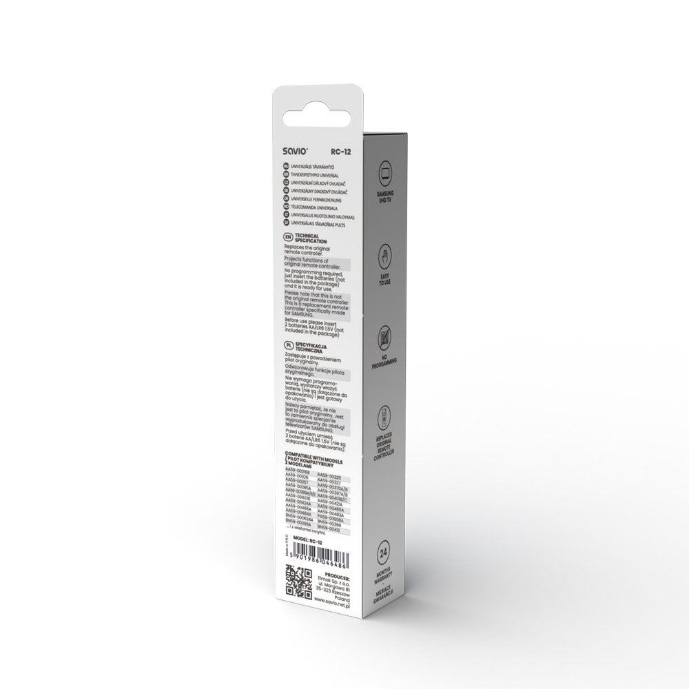 Savio Rc-12 Mando A Distancia Ir Inalámbrico Tv