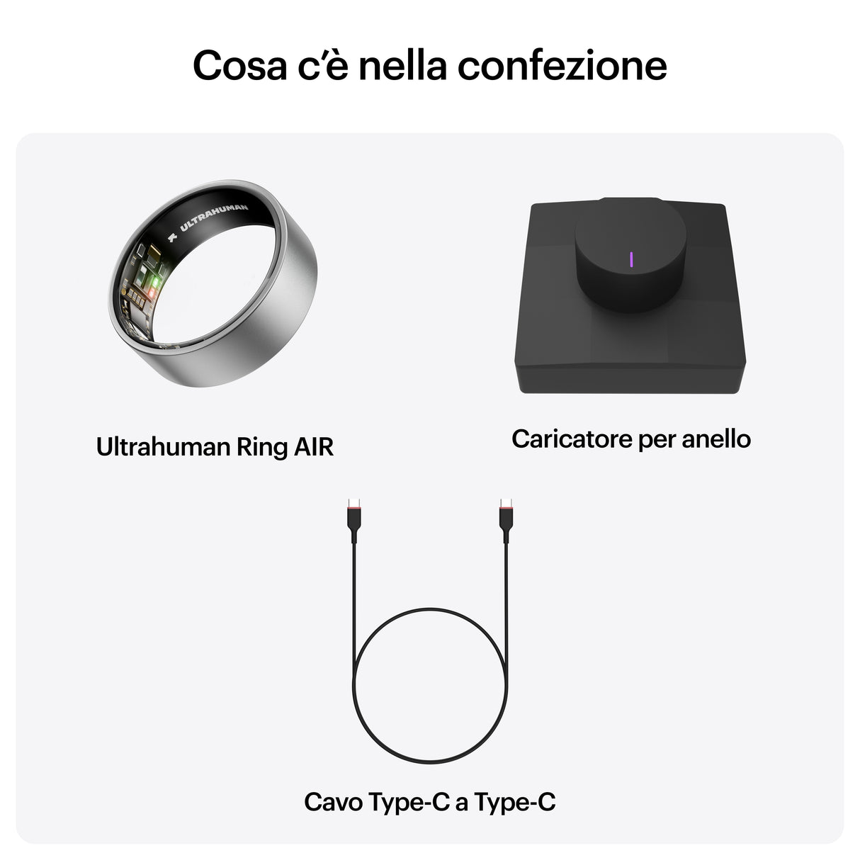 Ultrahuman Ring Air - Smart Ring Für Frauen Und Männer - Schlaf -Und Fitness Tracking Wearable - Herzfrequenz - Smartring Raw Titanium Grösse 8