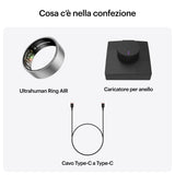 Ultrahuman Ring Air - Smart Ring Für Frauen Und Männer - Schlaf -Und Fitness Tracking Wearable - Herzfrequenz - Smartring Raw Titanium Grösse 8