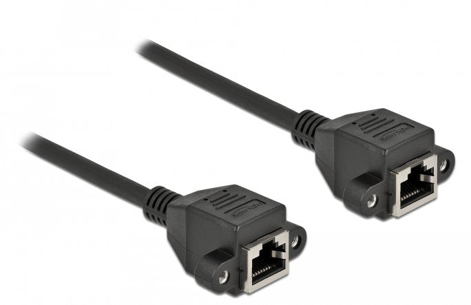 Netzwerk Verlängerungscable S Ftp Rj45 Buchse Zu Rj45 Buchse Cat.6a 25 Cm Schwarz