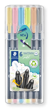 EAN 4007817063248 - Staedtler 334 SB6 PA rotulador de punta fina Superfino Color vainilla, Rosa claro, Azul agua, Verde claro imagen 2