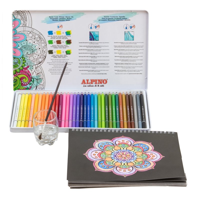 Alpino Estuche Metálico 36 Lápices De Colores Experience Acuarelables 177mm C/Surtidos