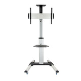 Tooq Soporte De Pantalla De Suelo Con Ruedas 37"-70" - Bloqueo De Ruedas - Dos Estantes - Gestion De Cables - Peso Max