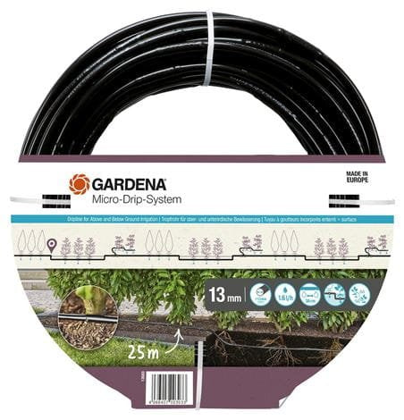 Manguera Gardena Micro-Drip-System Tropfrohr Para Büsche/Hecken 1,6 L/H, 25 Meter, Tropfer 13503-20