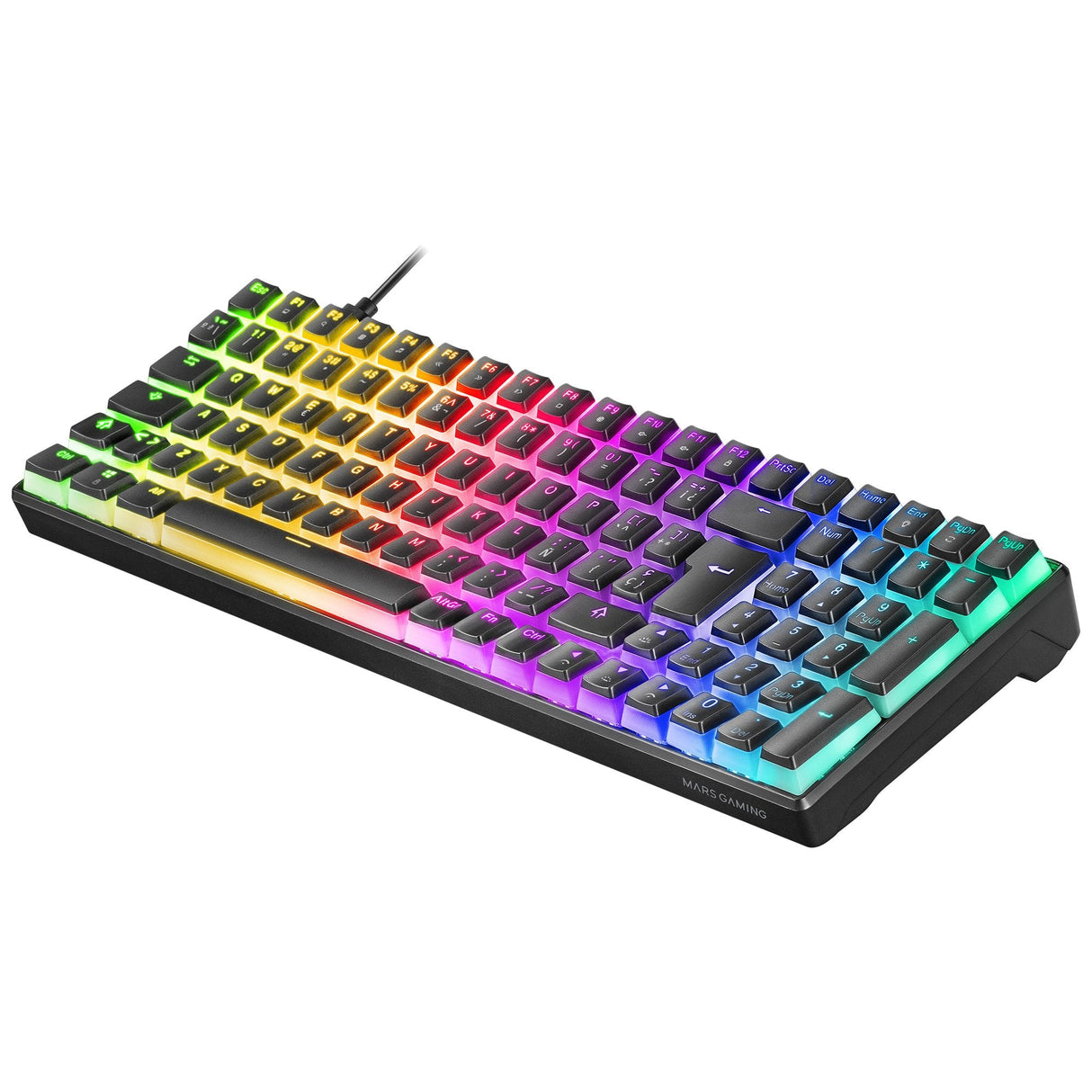 Mars Gaming Mkultra Teclado Gaming Premium - Compacto 96% - Teclas Pbt Pudding - Iluminacion Full Rgb Chroma - Switches