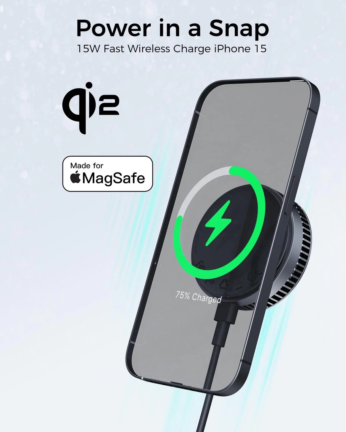 Lc-G10 Chlodzaca Ladowarka Bezprzewodowa Magsafe Qi2 15w Usb-C
