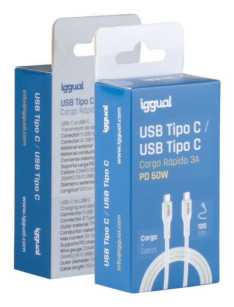 EAN 8435364317365 - iggual IGG317365 cable USB USB 2.0 1 m USB C Blanco imagen 5