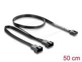 Delock Y-Lüftercable 1 X 4 Pin Pwm Buchse Zu 2 X 4 Pin Pwm Stecker Schwarz ? 50 Cm Länge Mit 20 Cm Abzweigen