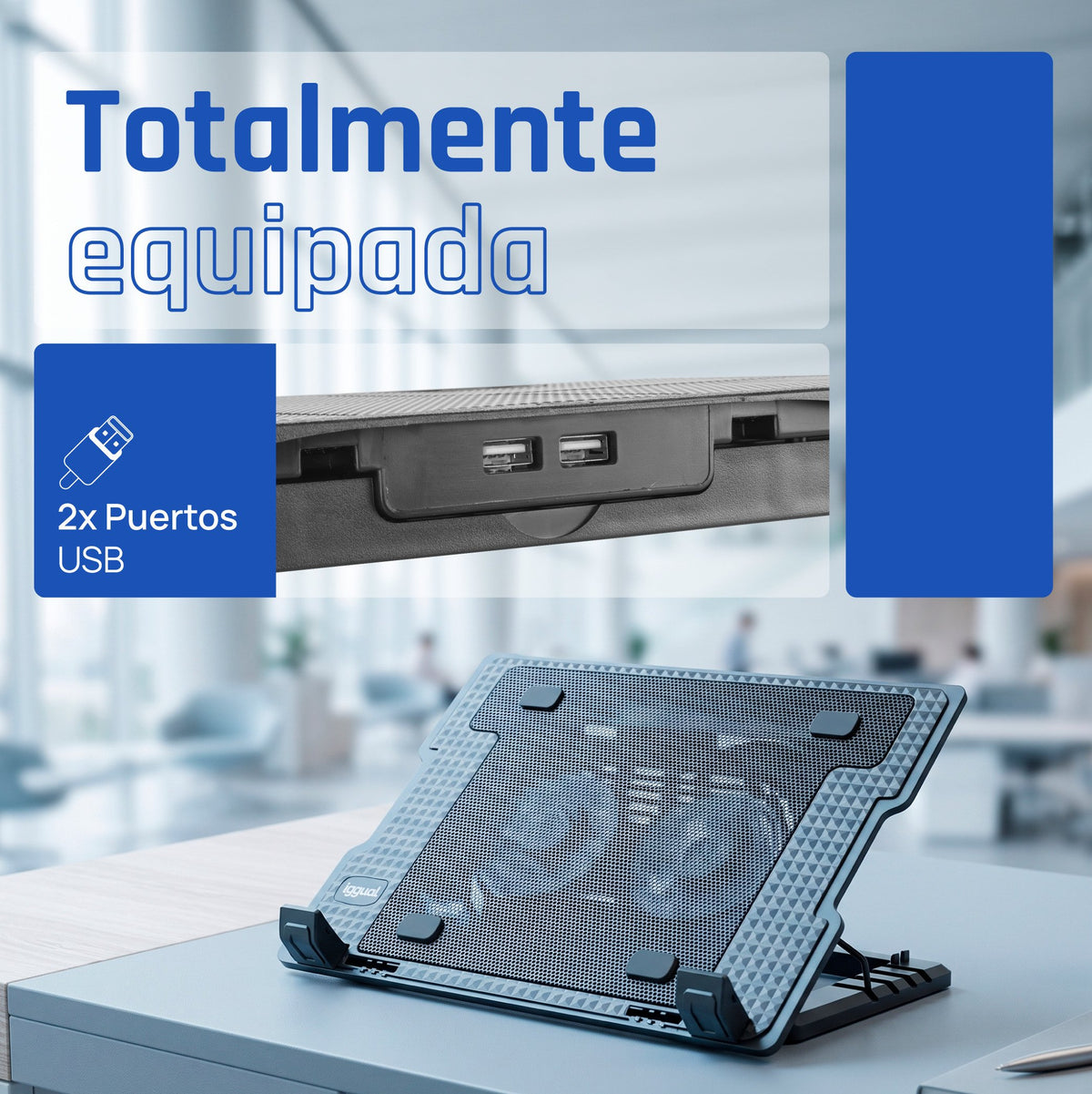 EAN 8435364319369 - iggual RP2V17A Soporte para ordenador portátil Negro 43,2 cm (17") imagen 6