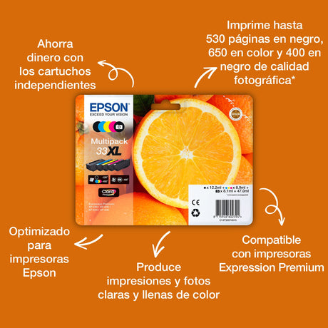 EAN 8715946626215 - Epson Oranges C13T33424022 cartucho de tinta 1 pieza(s) Original Rendimiento estándar imagen 3