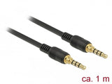 Delock Klinkencable 3,5 Mm 4 Pin Stecker Zu Stecker 1 M Schwarz