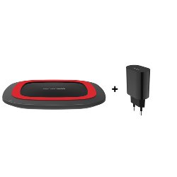 Realpower Freecharger-10 Negro/Rojo, Estación De Carga Inalámbrica Qi