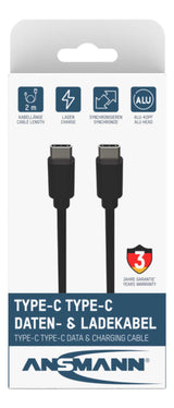Cable Usb C-> Cs / S 200cm Negro S / S, 200cm, Negro