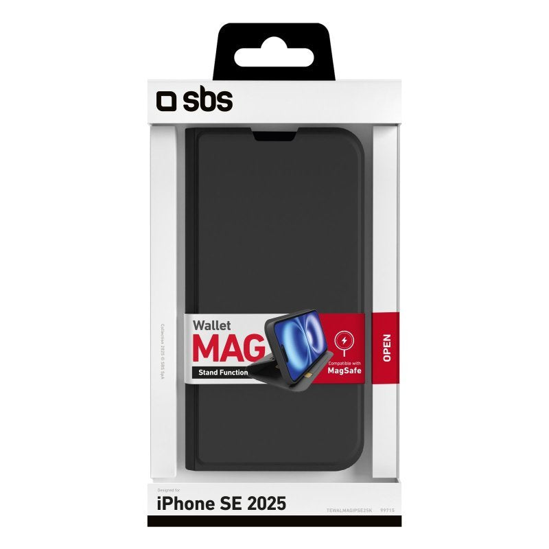 Sbs Wallet Stand Magsafe Iphone 16e Schwarz