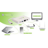 Hub Techly Iadap Usb31-Dock1 De Interfaz Usb 3.2 Gen 1 (3.1 Gen 1) Type-C 5000 Mbit/S Blanco