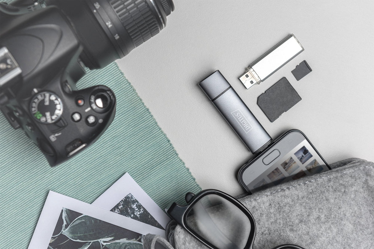 Combo Card Reader Hub Usb-C+   Accs Usb 3.0 1x Sd 1x Microsd Grey