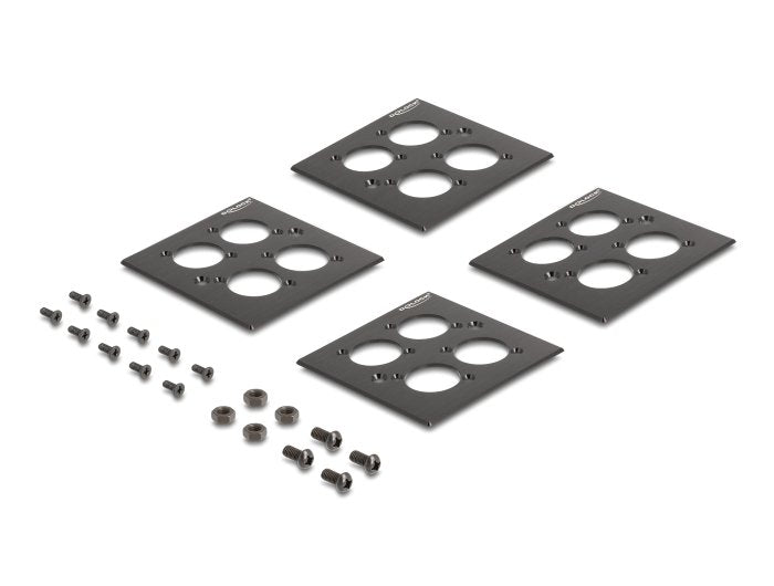 Delock 88195 Patchpanel Tipo-D De 19" Con 4 Placas Tipo-D De 86 X 86 Mm Y 4 Puertos 2u Negras
