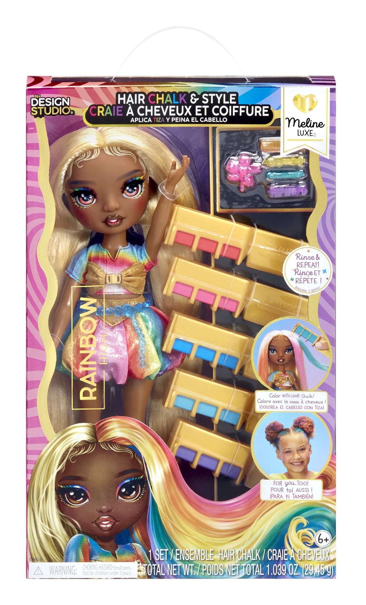 EAN 0035051526797 - Rainbow High Hair Chalk & Style Doll- Meline (Gold) imagen 14