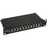 Patch Panel Inline 10" Cat.6 12 Puertos 1u Negro Ral9005