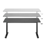 Sit-Stand Desk, Manual, 140x60cm, Negro