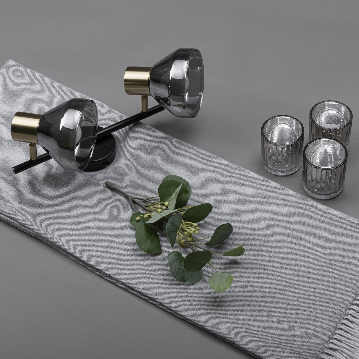 Activejet Lisa Plafón Doble Negro Y Dorado E14 Aplique Para Salón