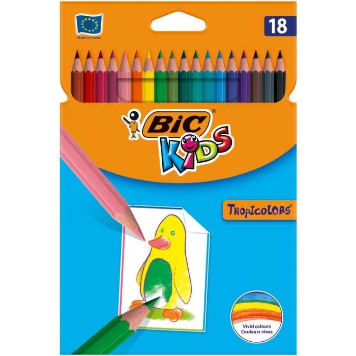 Bic Lápices De Colores Kids Tropicolors Estuche De 18 C/Surtidos