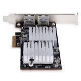 Startech.Com Tarjeta Pci Express Adaptadora De Red Ethernet De 2 Puertos Rj45 - Tarjeta De Red Para Servidores O Pcs - Con Soporte Para Tramas Jumbo - Tarjeta Lan - 10gbase-T - Nbase-T