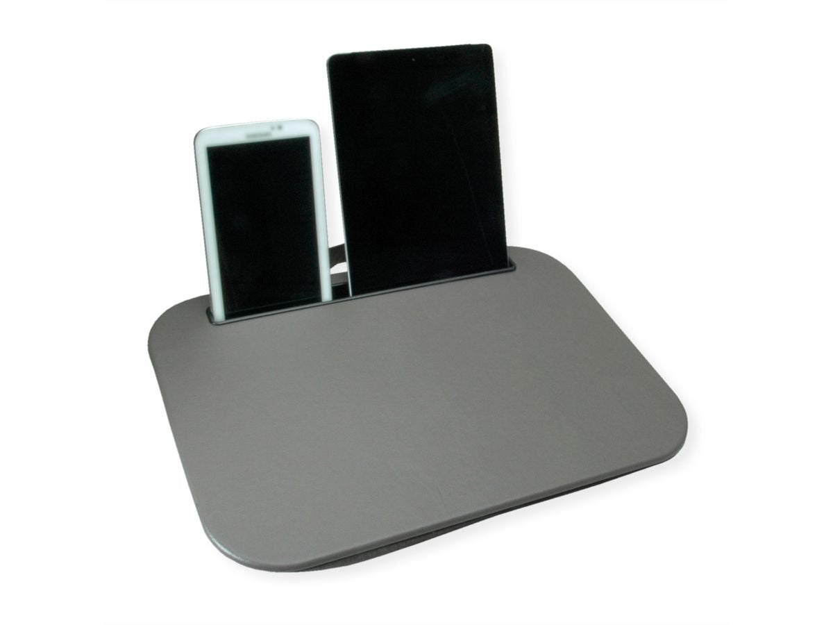 Knietablett Laptop- Tablet-Ablage Con Kissen Gris