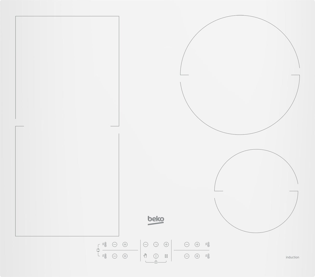 Beko Hii64200fmtw Hobs Blanco Integrado 60 Cm Con Placa De Inducción 4 Zona(S)