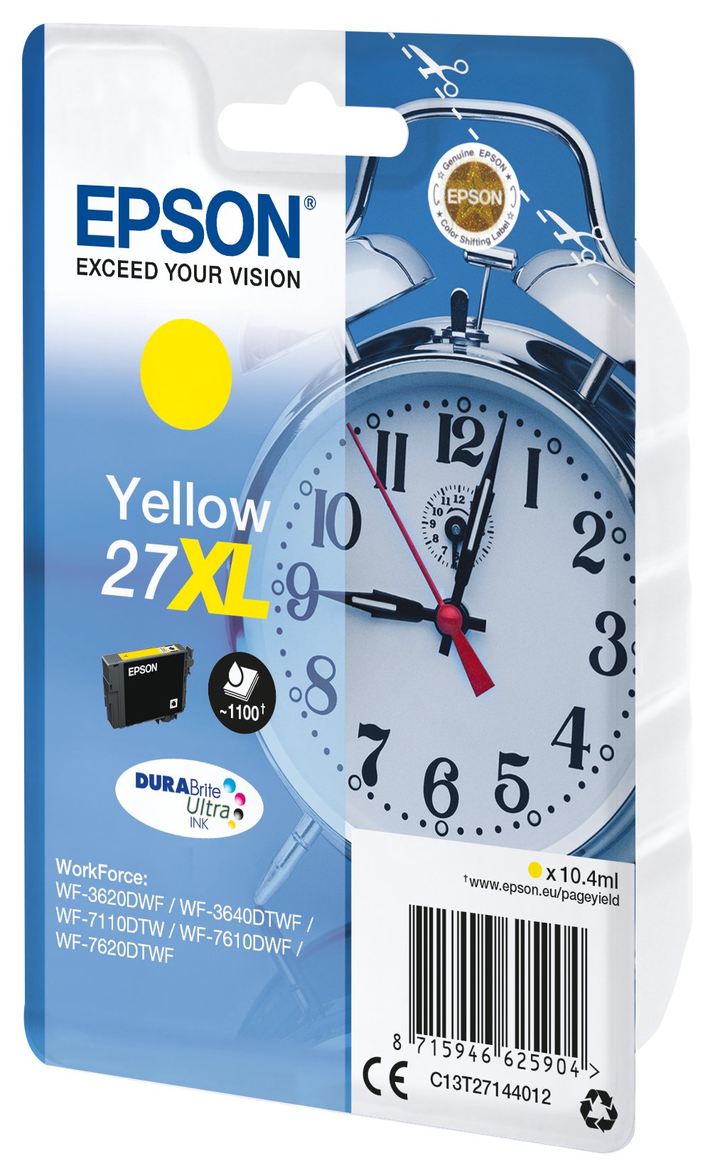 Cartucho Original Epson 27xl Amarillo - C13t27144010 Ml-10.4pag-1100