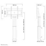 Neomounts Wandhalter 800x600 -150kg 42-100'' Plata Höv Elektrisch