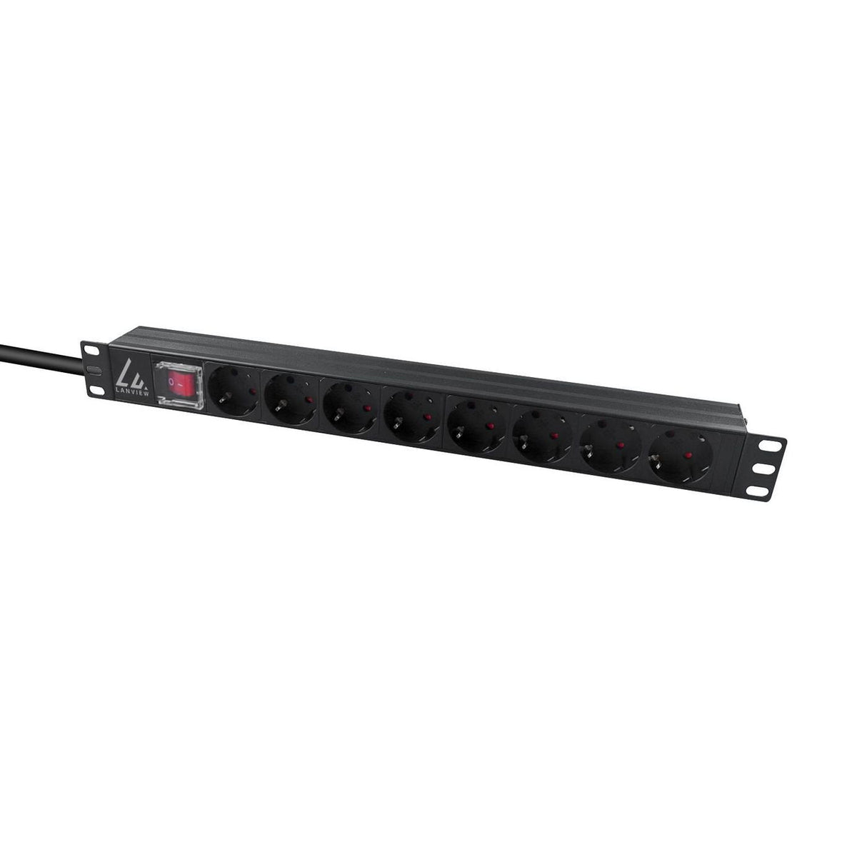 19'' Rack Mount Power Strip,  1u, 10a With 8 X Schuko
