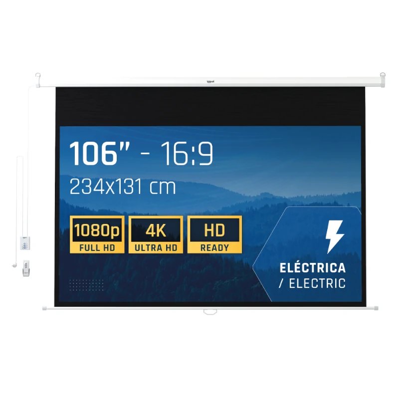 Iggual Pantalla Para Proyector Motorizado 234x131 Cm Cont Remoto 2,69m (106\1) 2,34m 131cm 16:9 Blanco