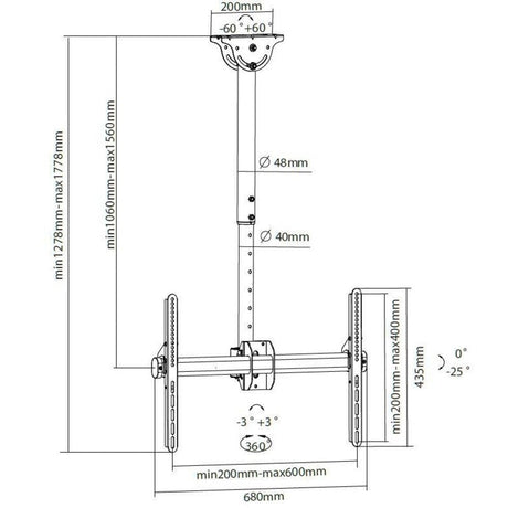 EAN 8057685309357 - Techly ICA-CPLB 946L soporte para pantalla de señalización 177,8 cm (70") Negro imagen 3