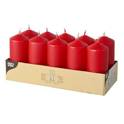 Candle Papstar Stumpenkerzen 9 Cm Rojo