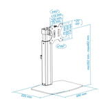 Tooq Soporte De Mesa Para Monitor De 17"-32" - Regulacion De Altura Por Piston De Gas - Gestion De Cables - Peso Max