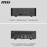 Msi Cubi Nuc Ai+ 3mg Copilot+ Pc Ultra 5 322 Ram 16gb Ssd 512gb Wi-Fi 7 Air Cooler Psu 120w Lan 2x Vesa 2xhdmi Usb Thunderbolt W11p