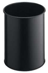 Papelera Metálica Durable Redonda 15 Litros Negro
