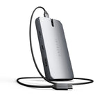 Satechi On-The-Go Multiport Usb-C (Usb-C Pd, 2x Usb-A, Hdmi 4k, Vga, Ethernet, Czytnik Kart Micro/Sd) (Gwiezdna Szarosc)