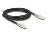Delock 80256 Cable De Red Rj45 Cat.6a S/Ftp Con Juego De Clips De Seguridad, 2 M, Negro