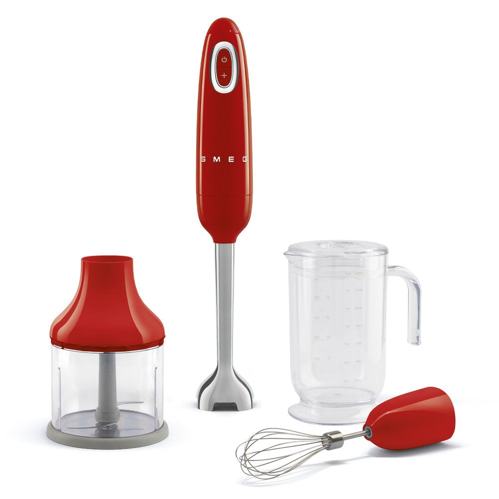 Batidora De Mano Smeg Con Accesorios Estilo Años 50 Azul Rojo Hbf03rdeu