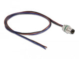 Delock M8 Einbaucable A-Kodiert 3 Pin Stecker Für Panel Mit Offenen Cablen Front Montage 0,5 M