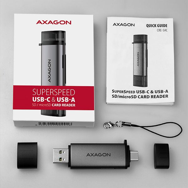 EAN 8595247904416 - Axagon CRE-SAC lector de tarjeta USB 3.0 Type-A/Type-C Gris imagen 10