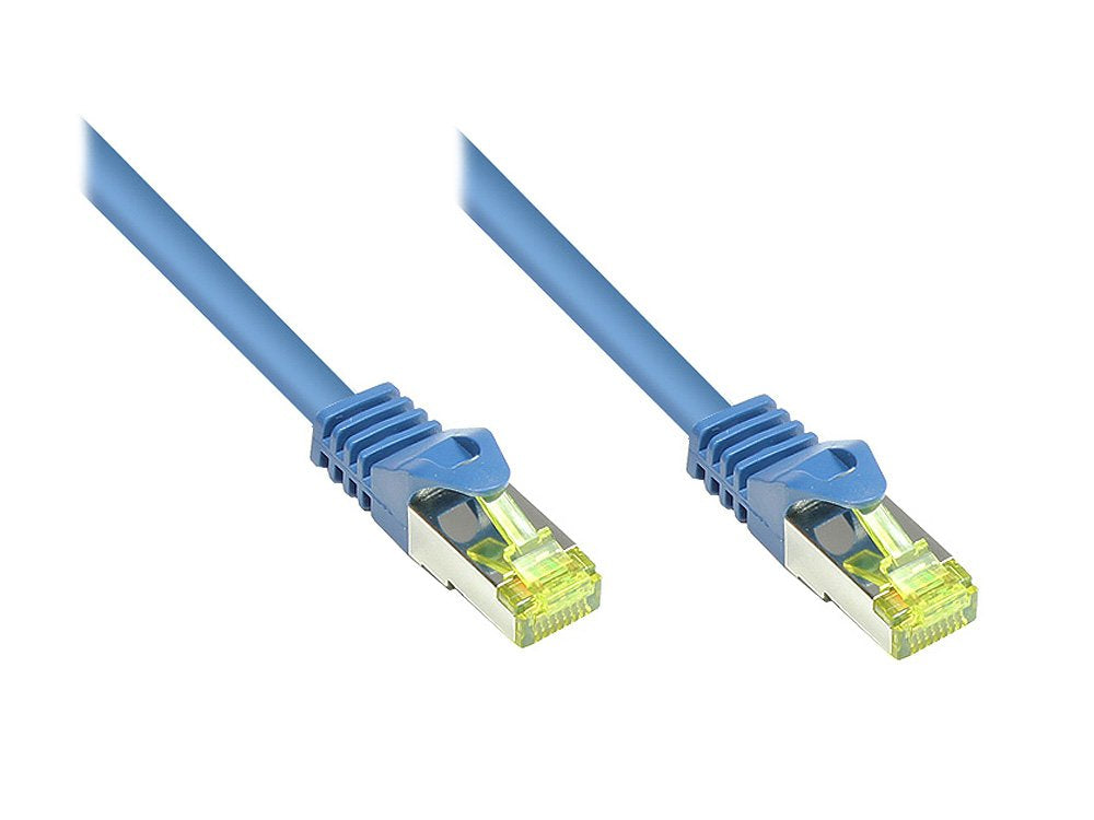 Goodconnections Rj45 Cable De Red Con Cat. 7 Cable A Granel Y Protector De Pestaña (), S Ftp, Pimf, Libre De Halógenos, 500mhz, Ofc, Azul, 15m,